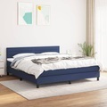 vidaXL, vidaXL Boxspringbett mit Matratze Blau 160x200 cm Stoff