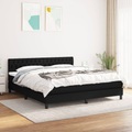 vidaXL, vidaXL Boxspringbett mit Matratze Schwarz 180x200 cm Stoff