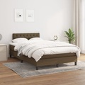vidaXL, vidaXL Boxspringbett mit Matratze Dunkelbraun 120x200 cm Stoff