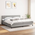 vidaXL, vidaXL Boxspringbett mit Matratze Hellgrau 200x200 cm Stoff