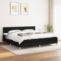 vidaXL, vidaXL Boxspringbett mit Matratze Schwarz 200x200 cm Stoff