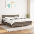 vidaXL, vidaXL Boxspringbett mit Matratze Taupe 160x200 cm Stoff