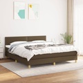 vidaXL, vidaXL Boxspringbett mit Matratze Dunkelbraun 180x200 cm Stoff