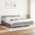 vidaXL, vidaXL Boxspringbett mit Matratze Hellgrau 200x200 cm Stoff