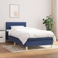 vidaXL, vidaXL Boxspringbett mit Matratze Blau 80x200 cm Stoff