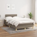 vidaXL, vidaXL Boxspringbett mit Matratze Taupe 120x200 cm Stoff