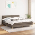vidaXL, vidaXL Boxspringbett mit Matratze Taupe 180x200 cm Stoff
