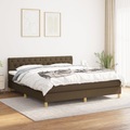 vidaXL, vidaXL Boxspringbett mit Matratze Dunkelbraun 160x200 cm Stoff