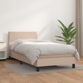 vidaXL, vidaXL Boxspringbett mit Matratze Cappuccino-Braun 90x190cm Kunstleder