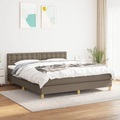 vidaXL, vidaXL Boxspringbett mit Matratze Taupe 160x200 cm Stoff