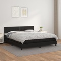 vidaXL, vidaXL Boxspringbett mit Matratze Schwarz 160x200 cm Kunstleder