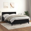 vidaXL, vidaXL Boxspringbett mit Matratze Schwarz 140x200 cm Samt