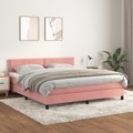vidaXL, vidaXL Boxspringbett mit Matratze Rosa 160x200 cm Samt