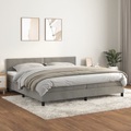vidaXL, vidaXL Boxspringbett mit Matratze Hellgrau 200x200 cm Samt