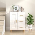 vidaXL, vidaXL Sideboard Hochglanz-Weiß 69,5x34x90 cm Holzwerkstoff