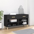 vidaXL, vidaXL Schuhschrank Schwarz 102x35x55 cm Holzwerkstoff