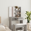 vidaXL, vidaXL Schminktisch mit Spiegel Grau Sonoma 74,5x40x141 cm