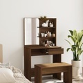 vidaXL, vidaXL Schminktisch mit Spiegel Braun Eiche 74,5x40x141 cm