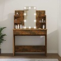 vidaXL, vidaXL Schminktisch mit LED Räuchereiche 96x40x142 cm