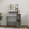 vidaXL, vidaXL Schminktisch mit LED Grau Sonoma 86,5x35x136 cm