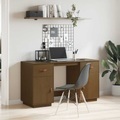 vidaXL, vidaXL Schreibtisch mit Schränken Honigbraun 135x50x75 cm Massivholz