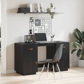 vidaXL, vidaXL Schreibtisch mit Schränken Schwarz 135x50x75 cm Massivholz