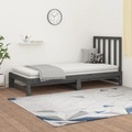 vidaXL, vidaXL Tagesbett Ausziehbar Grau 2x(90x200) cm Massivholz Kiefer