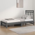 vidaXL, vidaXL Tagesbett Ausziehbar Grau 2x(90x200) cm Massivholz Kiefer