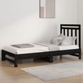 vidaXL, vidaXL Tagesbett Ausziehbar Schwarz 2x(90x200) cm Massivholz Kiefer