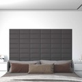 vidaXL, vidaXL Wandpaneele 12 Stk. Grau 30x15 cm Kunstleder 0,54 m²