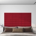 vidaXL, vidaXL Wandpaneele 12 Stk. Weinrot 60x15 cm Samt 1,08 m²