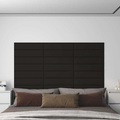 vidaXL, vidaXL Wandpaneele 12 Stk. Schwarz 60x15 cm Stoff 1,08 m²