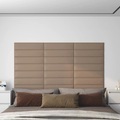 vidaXL, vidaXL Wandpaneele 12 Stk. Cappuccino-Braun 60x15cm Kunstleder 1,08 m²