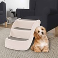 vidaXL, vidaXL Hundetreppe mit 3 Stufen Klappbar Creme 50x38x38 cm Kunststoff