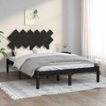 vidaXL, vidaXL Massivholzbett Schwarz 135x190 cm 4FT6 Double
