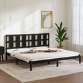 vidaXL, vidaXL Massivholzbett Schwarz Kiefer 200x200 cm