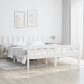 vidaXL, vidaXL Massivholzbett Weiß 140x190 cm