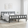 vidaXL, vidaXL Massivholzbett Grau 140x190 cm