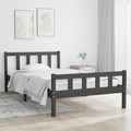 vidaXL, vidaXL Massivholzbett Grau 100x200 cm