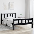 vidaXL, vidaXL Massivholzbett Schwarz 100x200 cm