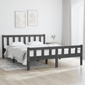 vidaXL, vidaXL Massivholzbett Grau 120x200 cm
