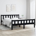 vidaXL, vidaXL Massivholzbett Schwarz 150x200 cm 5FT King Size