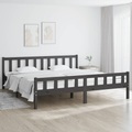 vidaXL, vidaXL Massivholzbett Grau 180x200 cm 6FT Super King