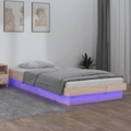 vidaXL, vidaXL Massivholzbett mit LED-Beleuchtung 100x200 cm