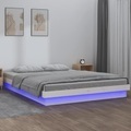 vidaXL, vidaXL Massivholzbett mit LEDs Weiß 200x200 cm