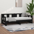 vidaXL, vidaXL Tagesbett Ausziehbar Schwarz Massivholz Kiefer 2x(90x190) cm