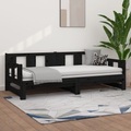 vidaXL, vidaXL Tagesbett Ausziehbar Schwarz Massivholz Kiefer 2x(80x200) cm