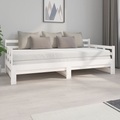vidaXL, vidaXL Tagesbett Ausziehbar Weiß Massivholz Kiefer 2x(90x200) cm