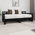 vidaXL, vidaXL Tagesbett Ausziehbar Schwarz Massivholz Kiefer 2x(90x190) cm