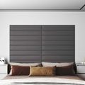 vidaXL, vidaXL Wandpaneele 12 Stk. Grau 90x15 cm Kunstleder 1,62 m²